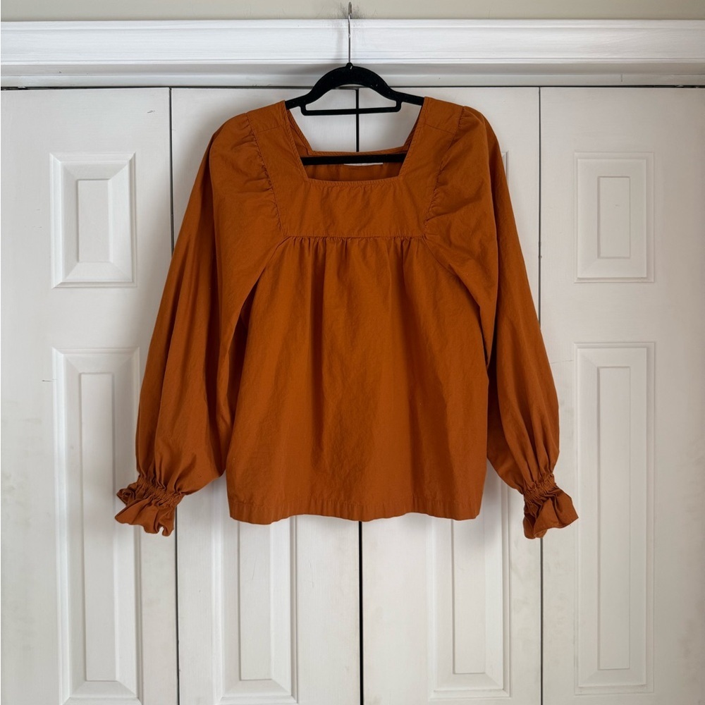 Happy X Nature Women’s Kate Hudson Juliet Blouse Top Orange Boho Feminine Size M - Picture 2 of 5